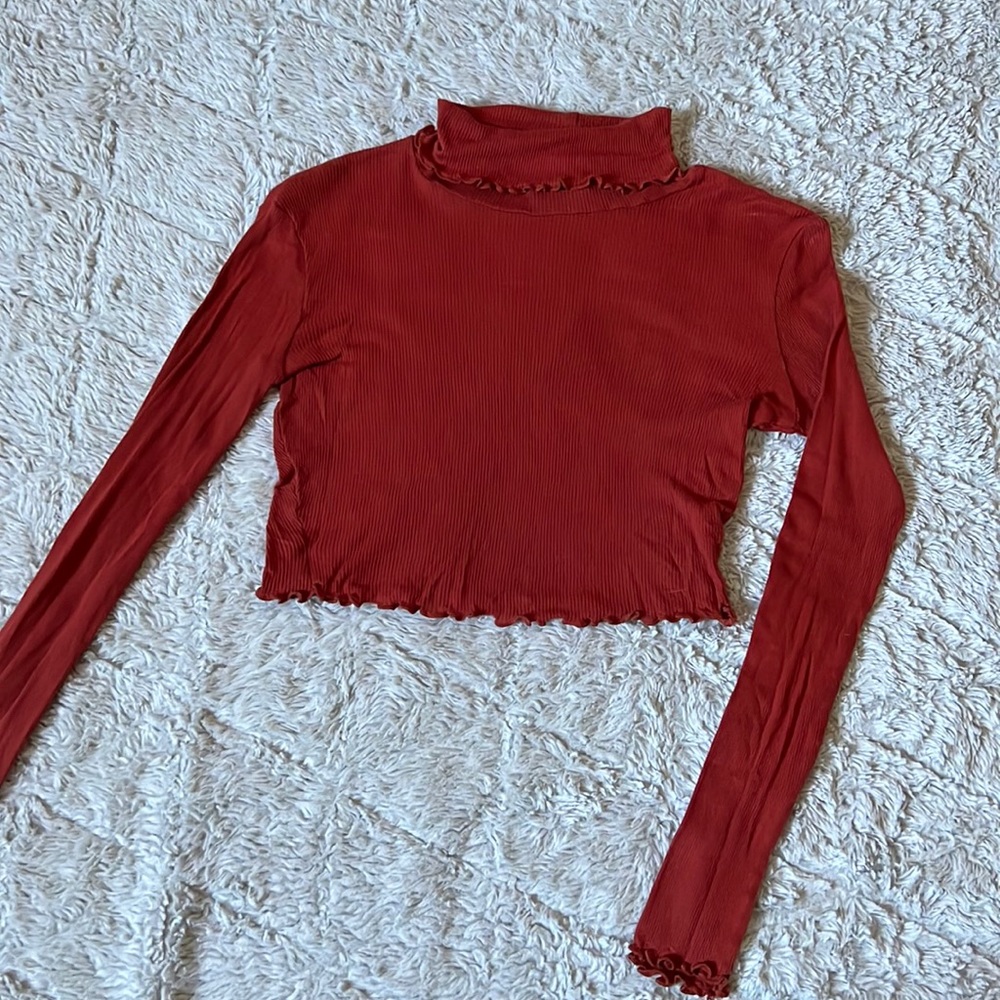 Burnt orange turtle neck top
